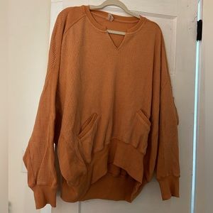 Oversized Waffle Knit Sweater Pullover